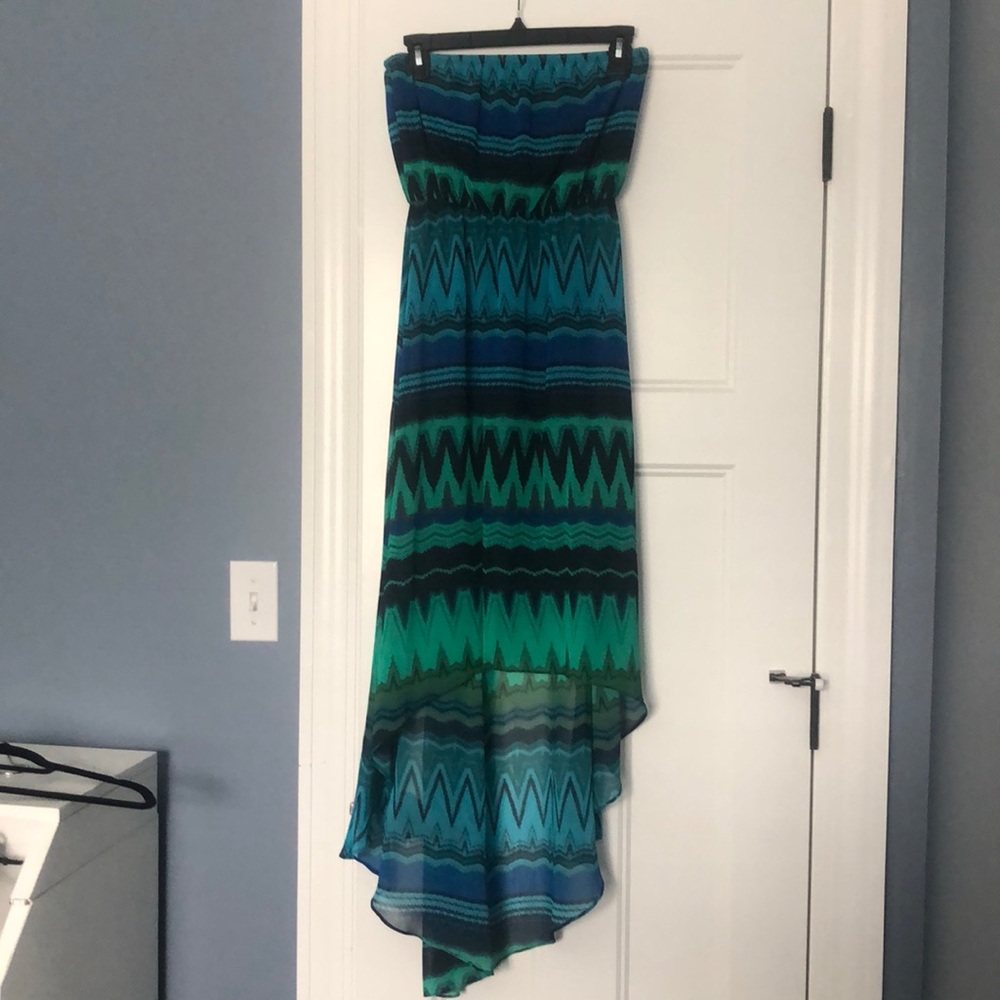 Strapless hi low dress